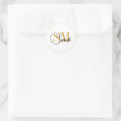 Mit Monogramm Name und elegante Unterschrift Runder Aufkleber (Tasche)