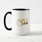 Mit Monogramm Name und elegante Unterschrift Tasse (Links)