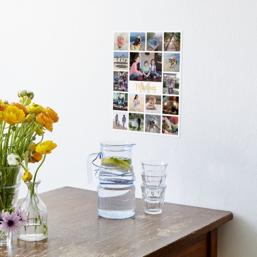 Mit Monogramm Name und erste moderne FotoCollage Foliendrucke (Ablage(Küche))