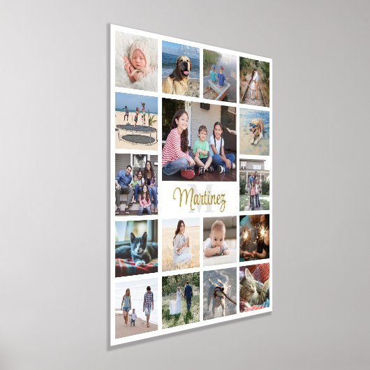 Mit Monogramm Name und erste moderne FotoCollage Foliendrucke (Ablage )