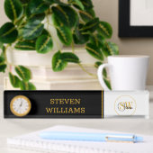 Mit Monogramm Name und moderne Unterschrift Namensplakette