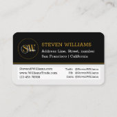 Mit Monogramm Name und moderne Unterschrift/QR-Cod Visitenkarte (Rückseite)