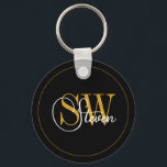 Mit Monogramm Name und moderne Unterschrift Schlüsselanhänger<br><div class="desc">Schlüsselanhänger: Erstellen Sie Ihren eigenen "Mit Monogramm" Name Schlüsselanhänger und personalisieren Sie ihn einfach für sich selbst,  Ihr Unternehmen. Passen Sie die Hintergrundfarben an.</div>