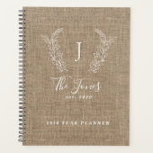 Mit Monogramm Name Zollfamilie rustikal 2026 Planer (Vorderseite)