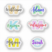 Mit Monogramm Namen, transparente wasserdichte Auf Aufkleber (Vorderseite)