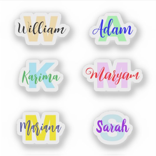 Mit Monogramm Namen, transparente wasserdichte Auf Aufkleber (Vorderseite)