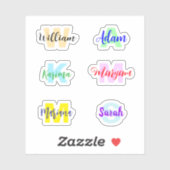 Mit Monogramm Namen, transparente wasserdichte Auf Aufkleber (Blatt)