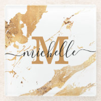 Mit Monogramm Namensschild für moderne White-Gold-
