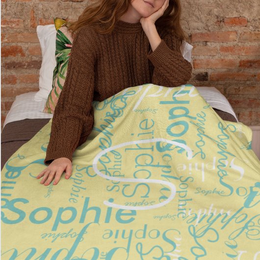 Mit Monogramm Namenstypografie Fleecedecke