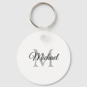 Mit Monogramm Namensvorlage Eleganter moderner Kre Schlüsselanhänger (Rückseite)