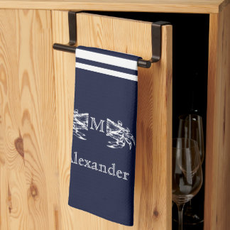 Mit Monogramm Nautic Navy White Crab Anchor K Geschirrtuch