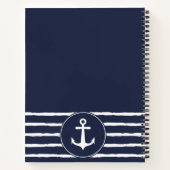 Mit Monogramm Nautical Ideas Journal Navy Blue Notizblock (Rückseite)