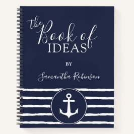 Mit Monogramm Nautical Ideas Journal Navy Blue Notizblock