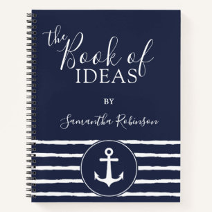 Mit Monogramm Nautical Ideas Journal Navy Blue Notizblock