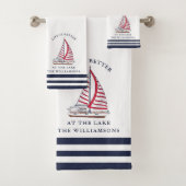 Mit Monogramm nautisches Leben am See besser Badhandtuch Set (Insitu)