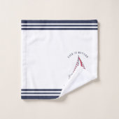 Mit Monogramm nautisches Leben am See besser Badhandtuch Set (Waschlappen)