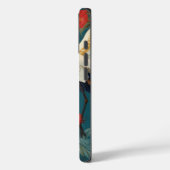 Mit Monogramm Navy Blue Peonies & Crane Chinoiseri Case-Mate iPhone Hülle (Rückseite / Links)