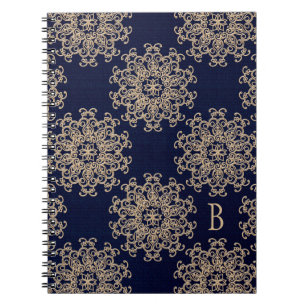 Mit Monogramm Navy Blue und Gold Notebook Journal Notizblock
