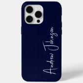 Mit Monogramm Navy Case-Mate iPhone Hülle (Rückseite)