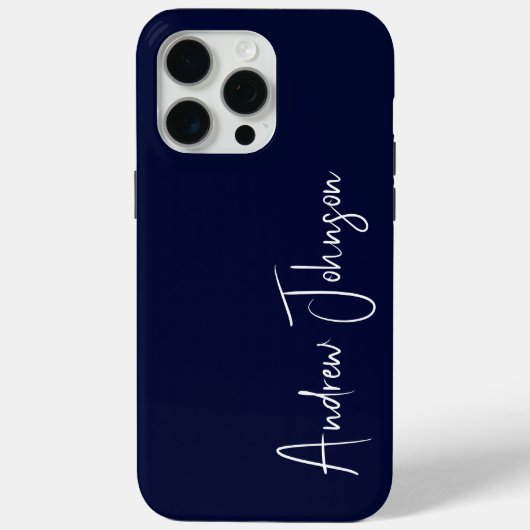 Mit Monogramm Navy Case-Mate iPhone Hülle (Rückseite)
