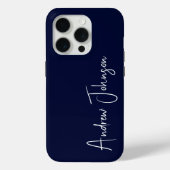 Mit Monogramm Navy Case-Mate iPhone Hülle (Rückseite)