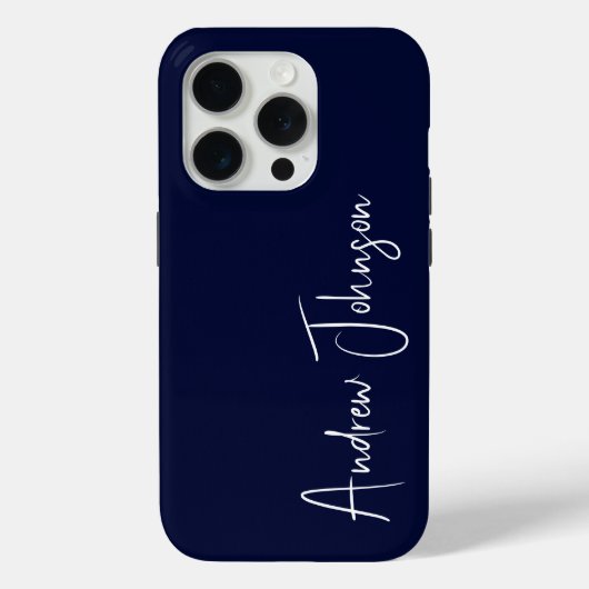 Mit Monogramm Navy Case-Mate iPhone Hülle (Rückseite)