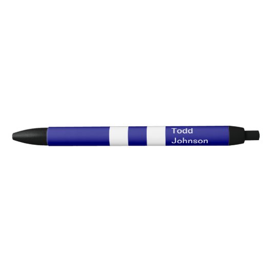 Mit Monogramm Navy Strip Pen Kugelschreiber (Vorderseite)