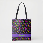 Mit Monogramm Neon Ghosts und Skate Halloween Tasche (Vorderseite)