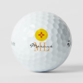Mit Monogramm neue mexikanische Flagge & New Mexic Golfball (Vorderseite)