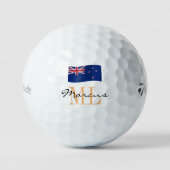 Mit Monogramm Neuseeland Flag & NZ Golf Balls Golfball (Vorderseite)