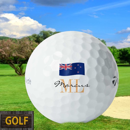 Mit Monogramm Neuseeland Flag & NZ Golf Balls Golfball