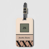 Mit Monogramm neutraler Maskulinstag Gepäckanhänger (Vorderseite Vertikal)