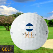 Mit Monogramm Nicaragua Flag & Nicaragua Golf Ball