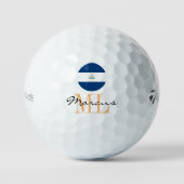 Mit Monogramm Nicaragua Flag & Nicaragua Golf Ball (Vorderseite)