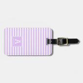 Mit Monogramm niedliche Leicht-Lavendelstreifen Gepäckanhänger (Vorderseite horizontal)