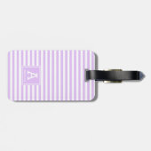 Mit Monogramm niedliche Leicht-Lavendelstreifen Gepäckanhänger (Rückseite horizontal)