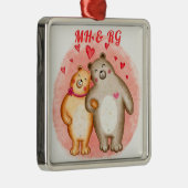 Mit Monogramm Niedliche Liebe Ornament Aus Metall (Rechts)