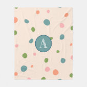 Mit Monogramm niedliche Polka-Punkte rosa Fleecedecke (Vorderseite)