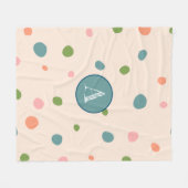 Mit Monogramm niedliche Polka-Punkte rosa Fleecedecke (Vorderseite (Horizontal))