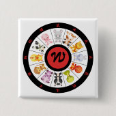 Mit Monogramm niedlicher chinesischer Button (Vorderseite)