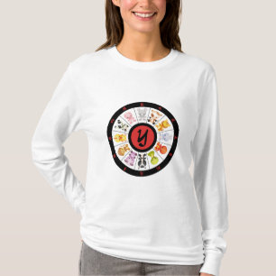 Mit Monogramm niedlicher chinesischer T-Shirt