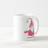 Mit Monogramm Niedlicher Gnome - Rosa und Weiß Kaffeetasse (VorderseiteRechts)