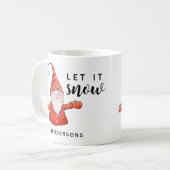 Mit Monogramm Niedlicher Gnome Weihnachten - Schne Kaffeetasse (Vorderseite Links)