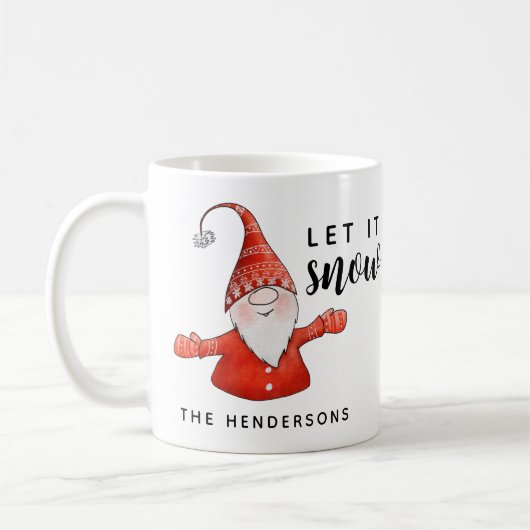 Mit Monogramm Niedlicher Gnome Weihnachten - Schne Kaffeetasse (Links)