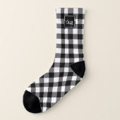 Mit Monogramm niedlicher Schwarzweiss-Büffel Socken (Links - Außen)