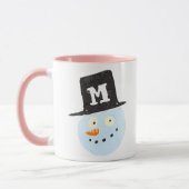 Mit Monogramm niedlicher Wasserfarbenschneemann si Tasse (Links)