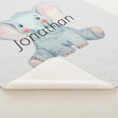 Mit Monogramm niedliches Aquarell-Elefant Kinderzi Sherpadecke (3/4)