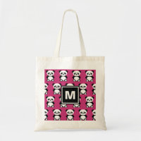 Mit Monogramm niedliches Panda-Bär TierKawaii rosa