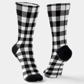 Mit Monogramm Niedliches Schwarz-Weiß-Buffalo Kari Socken (Gewinkelt)