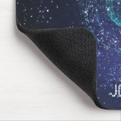 Mit Monogramm Night Sky Abstrakt Globe Mousepad (Ecke)